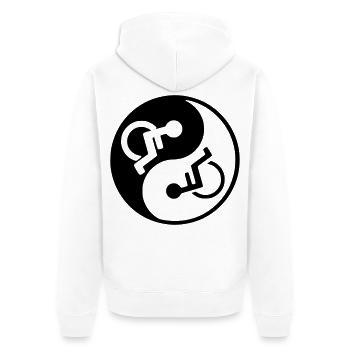 Rollstuhl Yin und Yang Symbol Bild # - Unisex Premium Bio Zip Hoodie - Weiß - Hinten - Thijin (182cm)