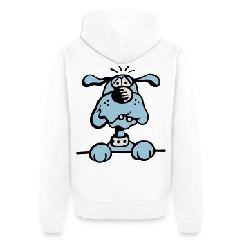 Knuffiges Hündchen - Unisex Premium Bio Zip Hoodie - Weiß - Hinten - Thijin (182cm)