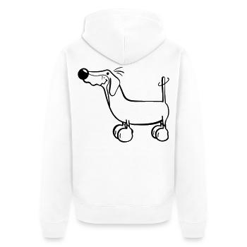 Der Dackel - Unisex Premium Bio Zip Hoodie - Weiß - Hinten - Thijin (182cm)