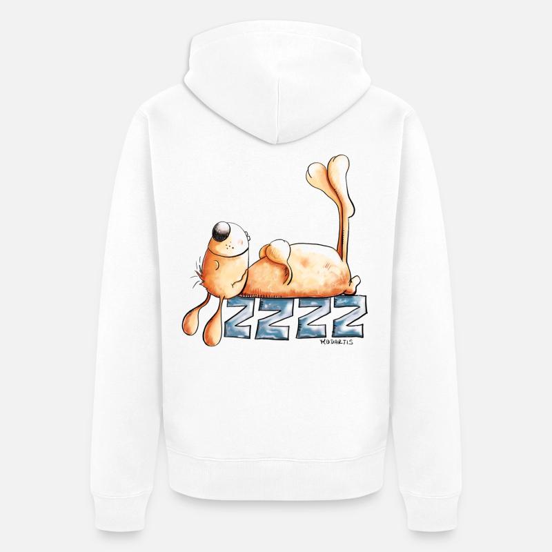 Lapin Dormant I Lapin Lapin - Veste à capuche bio Premium Unisexe - blanc