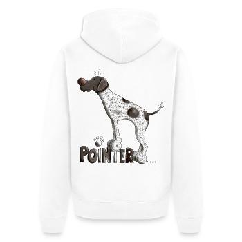 Cute German Shorthaired Pointer - Unisex Premium Organic Zip Hoodie - white - Back - Thijin (182cm)
