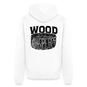 Holz Flüsterer Schreiner Handwerker Geschenkidee - Unisex Premium Bio Zip Hoodie - Weiß - Hinten - Thijin (182cm)
