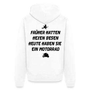 Früher hatten Hexen besen - Unisex Premium Bio Zip Hoodie - Weiß - Hinten - Thijin (182cm)