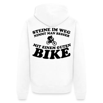 Pierre moto T-Shirts - Veste à capuche bio Premium Unisexe - blanc - Dos - Thijin (182cm)