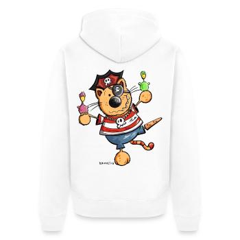 Mignon chat comique - Veste à capuche bio Premium Unisexe - blanc - Dos - Thijin (182cm)