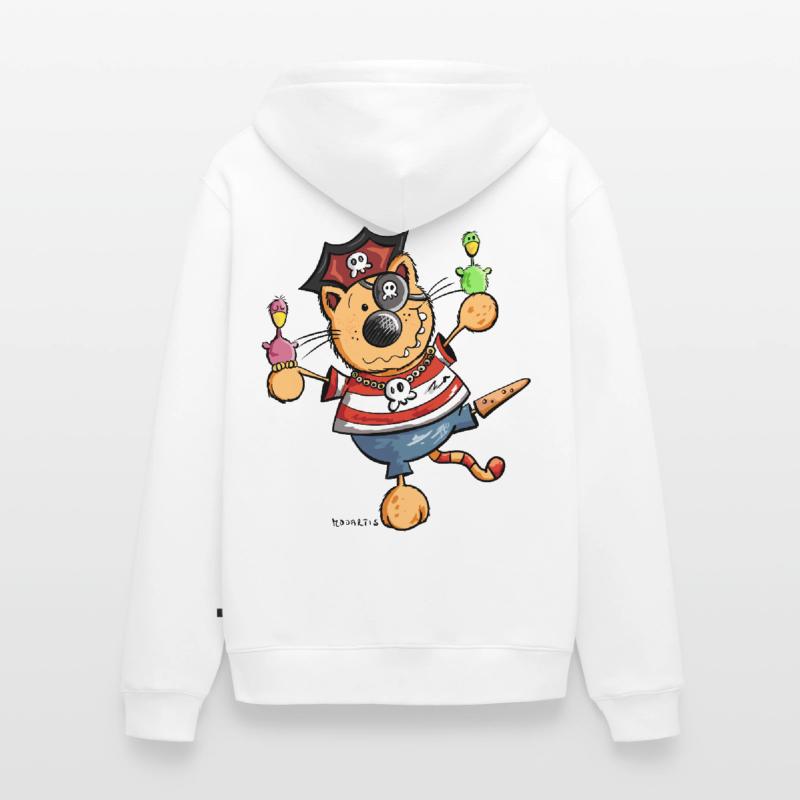 Mignon chat comique Veste à capuche bio Premium Unisexe