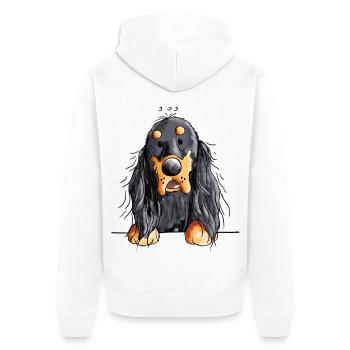 Drôle Gordon Setter dessin animé - Chien - Cadeau - Veste à capuche bio Premium Unisexe - blanc - Dos - Thijin (182cm)
