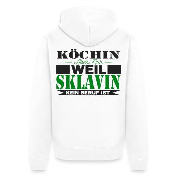 Köchin Sklavin - Unisex Premium Bio Zip Hoodie - Weiß - Hinten - Thijin (182cm)