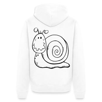 Lustige Schnecke - Schnecken - Natur - Wildnis - Unisex Premium Bio Zip Hoodie - Weiß - Hinten - Thijin (182cm)