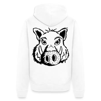 Süßes Wildschwein - Wildschweine - Schwein - Comic - Unisex Premium Bio Zip Hoodie - Weiß - Hinten - Thijin (182cm)