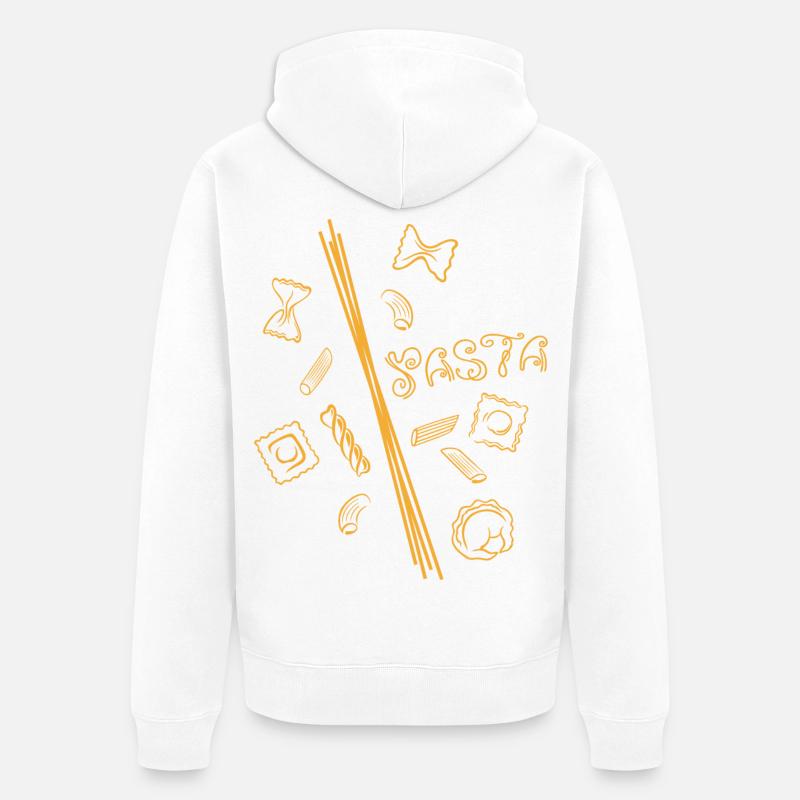 Pasta-Design mit Spaghetti & Nudelformen - Unisex Premium Bio Zip Hoodie - Weiß