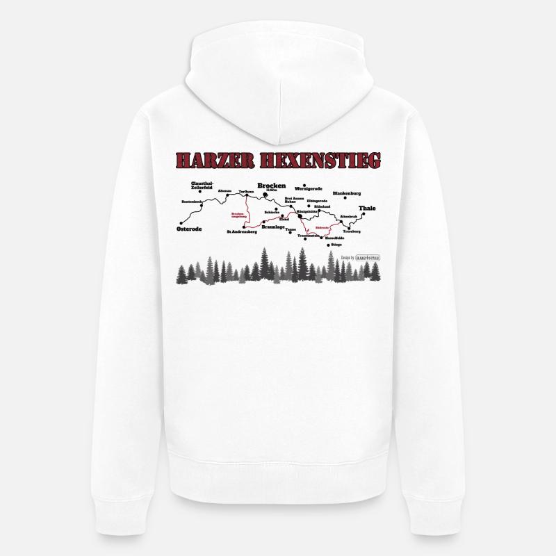 Harzer Hexenstieg - Veste à capuche bio Premium Unisexe - blanc