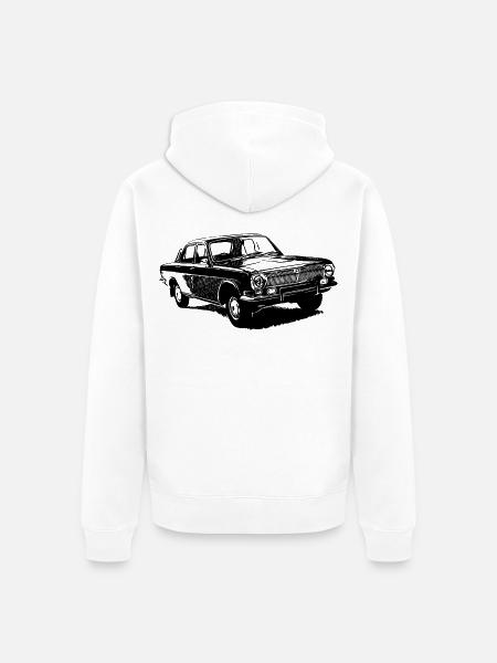 Volga GAZ 24 - Unisex Premium Organic Zip Hoodie - white