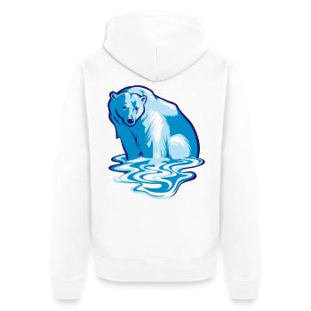 Ours polaire qui fond - Veste à capuche bio Premium Unisexe - blanc - Dos - Thijin (182cm)