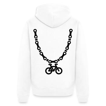 Mountain bike MTB Collier chaîne de bicyclette ATB - Veste à capuche bio Premium Unisexe - blanc - Dos - Thijin (182cm)