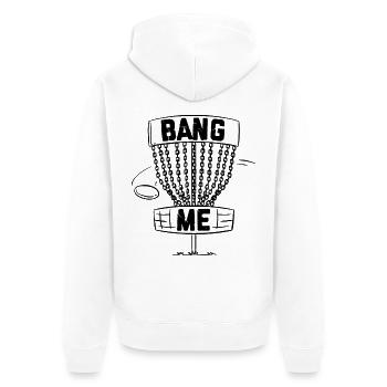 Disc Golf - Unisex Premium Bio Zip Hoodie - Weiß - Hinten - Thijin (182cm)