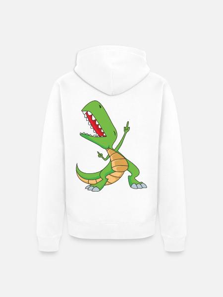 Dabbing T-Rex | Dabbing Dinosaurier - Unisex Premium Bio Zip Hoodie - Weiß