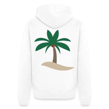 Palme - Unisex Premium Bio Zip Hoodie - Weiß - Hinten - Thijin (182cm)