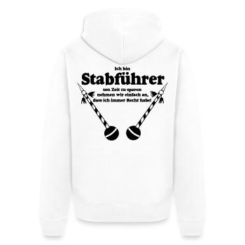 Fanfahrenzug, Spielmannszug,MusikzugStabführer(25) - Unisex Premium Bio Zip Hoodie - Weiß - Hinten - Thijin (182cm)