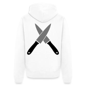 knife - Unisex Premium Organic Zip Hoodie - white - Back - Thijin (182cm)