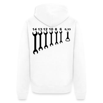 Wrenches, mechanic, odd jobs, handyman * - Unisex Premium Organic Zip Hoodie - white - Back - Thijin (182cm)