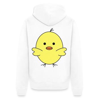 Gelbes Küken - Unisex Premium Bio Zip Hoodie - Weiß - Hinten - Thijin (182cm)