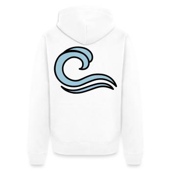 Wellen - Unisex Premium Bio Zip Hoodie - Weiß - Hinten - Thijin (182cm)