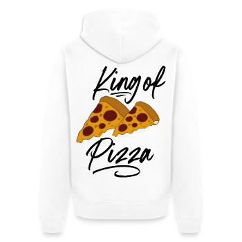 Pizza - Unisex Premium Organic Zip Hoodie - white - Back - Thijin (182cm)