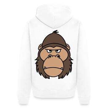 Gorilla - Unisex Premium Bio Zip Hoodie - Weiß - Hinten - Thijin (182cm)