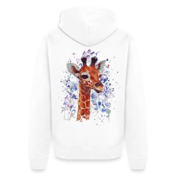 Girafe - Girafe - Girafe Cool - Veste à capuche bio Premium Unisexe - blanc - Dos - Thijin (182cm)