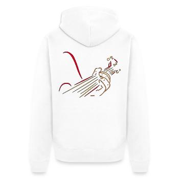 Gitarrist Gitarrist Gitarrist Musiker Bandinstrument # - Unisex Premium Bio Zip Hoodie - Weiß - Hinten - Thijin (182cm)