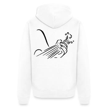 Gitarrist Gitarrist Gitarrist Musiker Bandinstrument # - Unisex Premium Bio Zip Hoodie - Weiß - Hinten - Thijin (182cm)