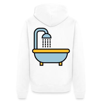 Badewanne - Unisex Premium Bio Zip Hoodie - Weiß - Hinten - Thijin (182cm)