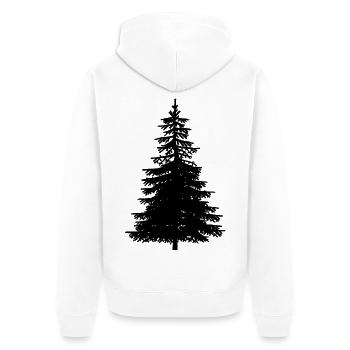 Tanne Baum Natur Wald Ökologie Naturschutz Wildnis - Unisex Premium Bio Zip Hoodie - Weiß - Hinten - Thijin (182cm)