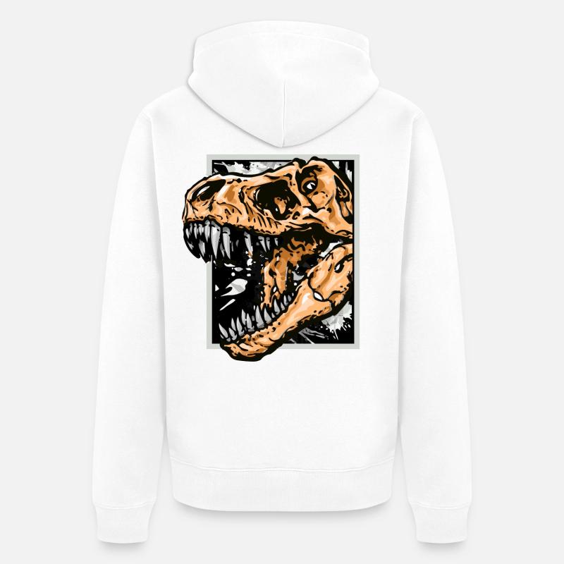 Dinosaures / T-Rex / Trex / Idée cadeau - Veste à capuche bio Premium Unisexe - blanc