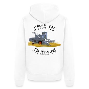 J'peux pas j'ai moiss-bat - Veste à capuche bio Premium Unisexe - blanc - Dos - Thijin (182cm)