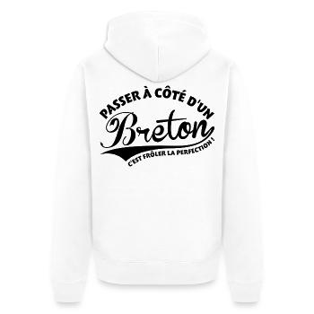 Breton Perfection - Veste à capuche bio Premium Unisexe - blanc - Dos - Thijin (182cm)
