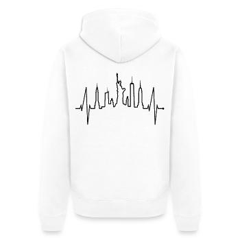 New York Skyline coeur coeur USA cadeau NY - Veste à capuche bio Premium Unisexe - blanc - Dos - Thijin (182cm)