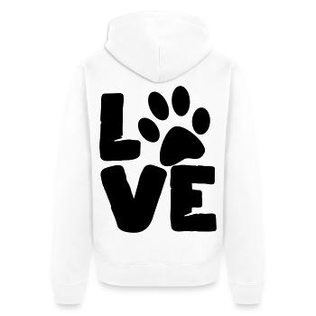 Dog love. For all dog lovers. Dog * - Unisex Premium Organic Zip Hoodie - white - Back - Thijin (182cm)