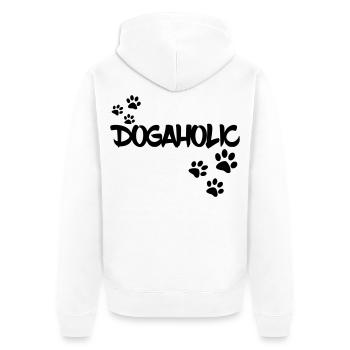 Accro aux chiens. Amoureux des chiens, animal * - Veste à capuche bio Premium Unisexe - blanc - Dos - Thijin (182cm)