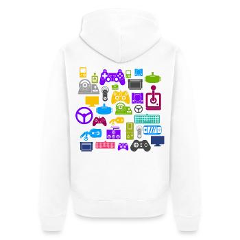 Gaming Gaming Gaming Gaming Gaming Gaming Gaming - Unisex Premium Organic Zip Hoodie - white - Back - Thijin (182cm)