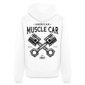 Muscle-car American Classic v8 - Unisex Premium Organic Zip Hoodie - white - Back - Thijin (182cm)