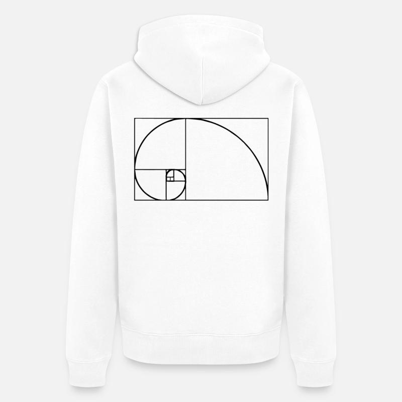 Tshirt Fibonacci - Veste à capuche bio Premium Unisexe - blanc
