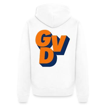 GVD, Parti politique, Malédiction, Politique # - Veste à capuche bio Premium Unisexe - blanc - Dos - Thijin (182cm)