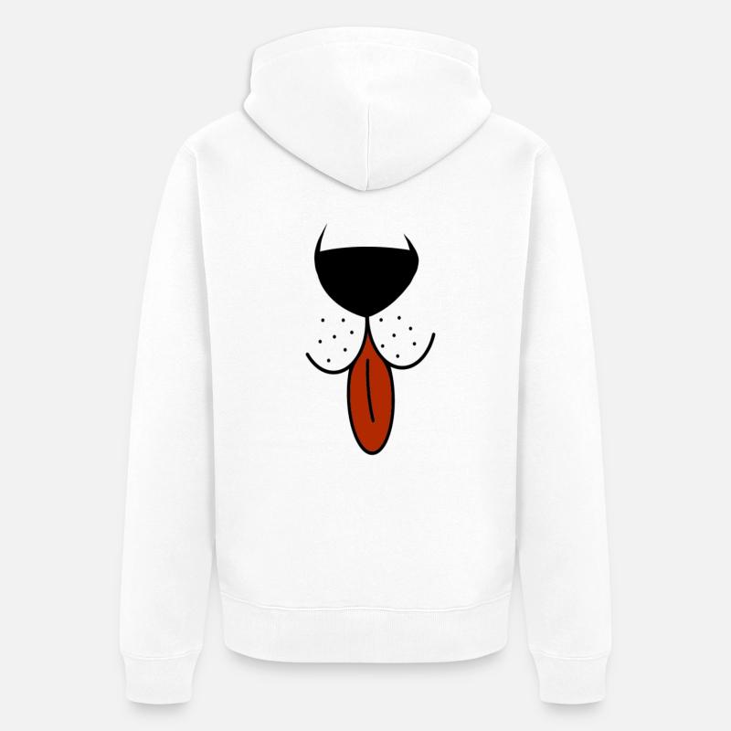 Museau d'ours avec la langue - Veste à capuche bio Premium Unisexe - blanc