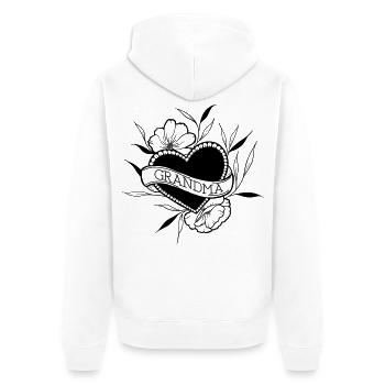 grand-mère - Veste à capuche bio Premium Unisexe - blanc - Dos - Thijin (182cm)