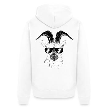 Chèvres - Veste à capuche bio Premium Unisexe - blanc - Dos - Thijin (182cm)