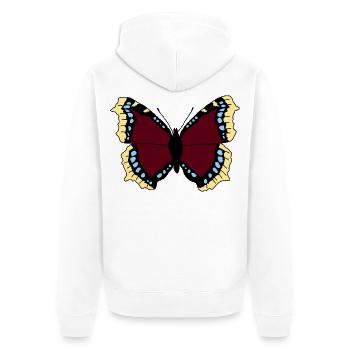 Papillon - manteau de deuil - Veste à capuche bio Premium Unisexe - blanc - Dos - Thijin (182cm)