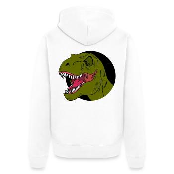 Tyrannosaurus Rex Dinosaur - Unisex Premium Organic Zip Hoodie - white - Back - Thijin (182cm)