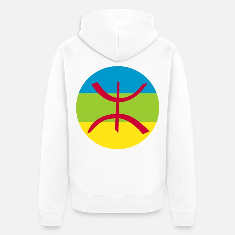Sticker drapeau berbère cocarde amazigh - Veste à capuche bio Premium Unisexe - blanc